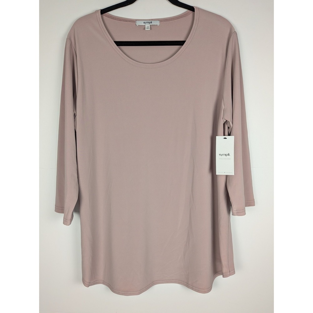 Sympli Size 16 Go To Classic T Relax 3/4 Sleeve Dusty Rose Tunic Top
